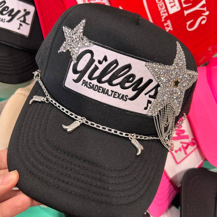 Vibes Hat Company - Wholesale Hoedaccessoires - Dames - Zilveren cowboylaars truckerhoedketting | Hoedband | Hoedketting 7