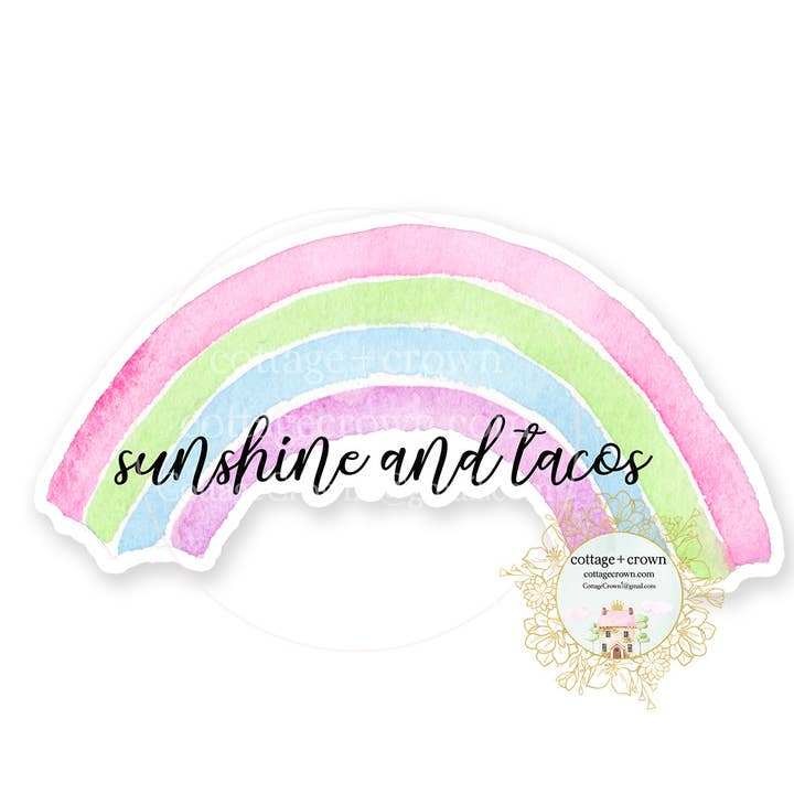 Sunshine And Tacos Vinyl Decal Sticker for wholesale by cottage + crown