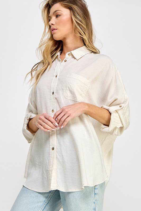 Wholesale Button Down Shirts Casual Oversized Long Sleeve for your