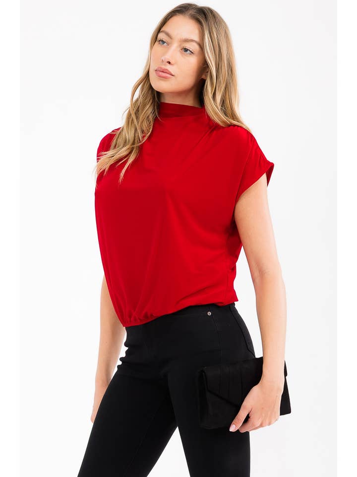 FUNNEL NECK BUBBLE HEM MOCKNECK  and other Purchase Wholesale bubble hem. Free Returns & Net 60 Terms on Faire trending on Faire.