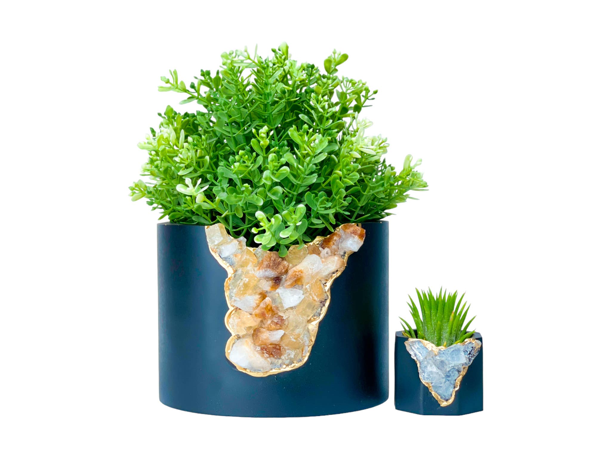 Planters Made in the USA - Vente Pot - Jardinière Geode de 6 po, grand pot en cristal, vase cylindrique fait main7
