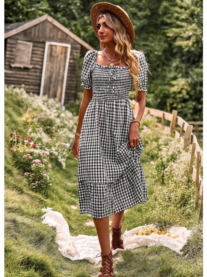 NAOMI & CO PTY LTD - Wholesale Dress - Women's - Gypsy At Heart Dress - Black Gingham