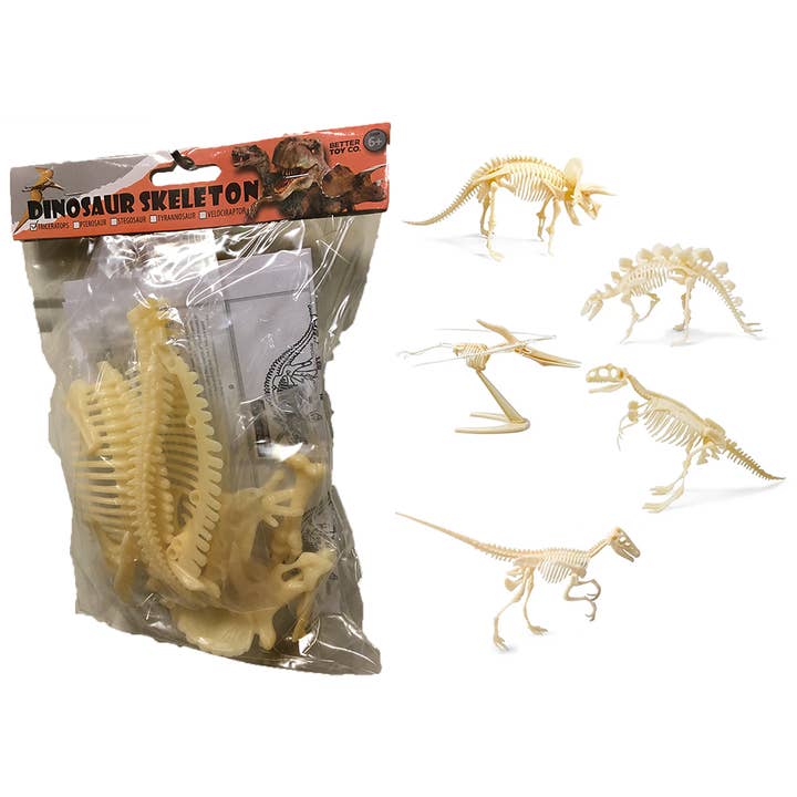Texas Toy Distribution - Wholesale Build-a-Toy - Kids - Dinosaur Skeleton Realistic Model Assembly Peggable Kits