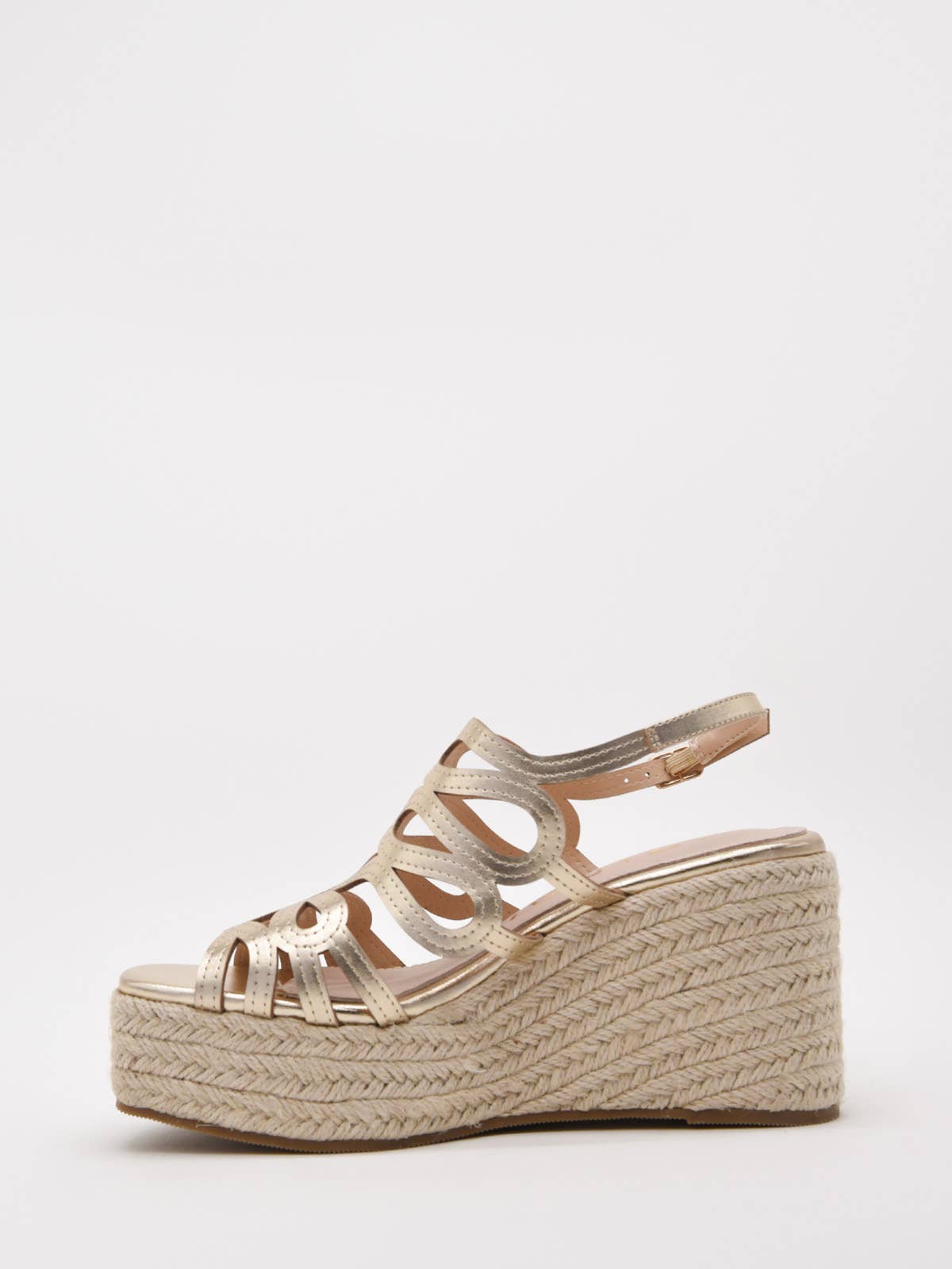 Azarey - Wholesale Sandals - Women's - Metallic Wedge with Interlaced Straps3