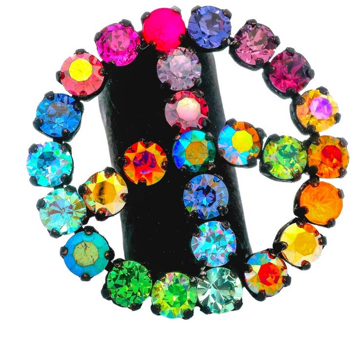 Peace or Bust Ring in Smutt Watermelon for wholesale by TOVA