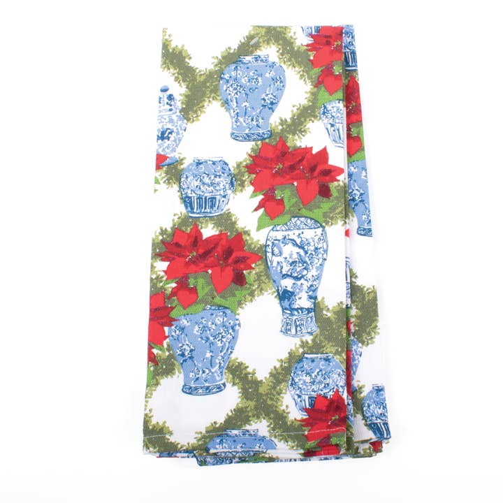 Poinsettias Kitchen Towel Set for wholesale by 8 Oak Lane