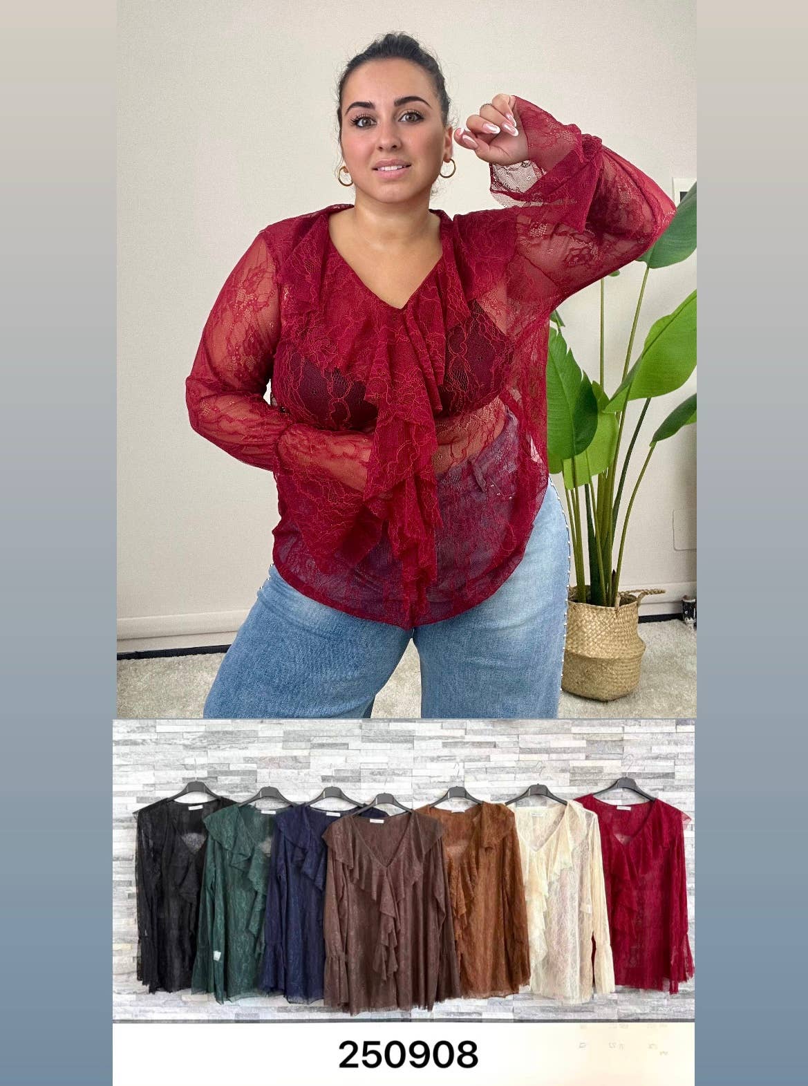 DIADEMA CURVY - Vendita all'ingrosso Camicetta - Donna - maglia donna in pizzo Curvy0