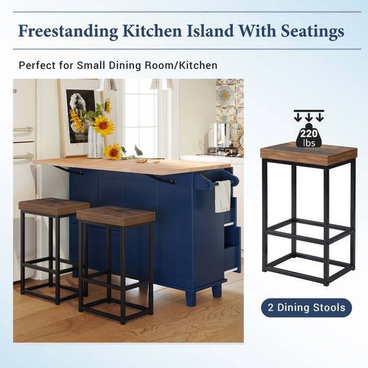 Blue Farmhouse Kitchen Island Set for wholesale on Faire1