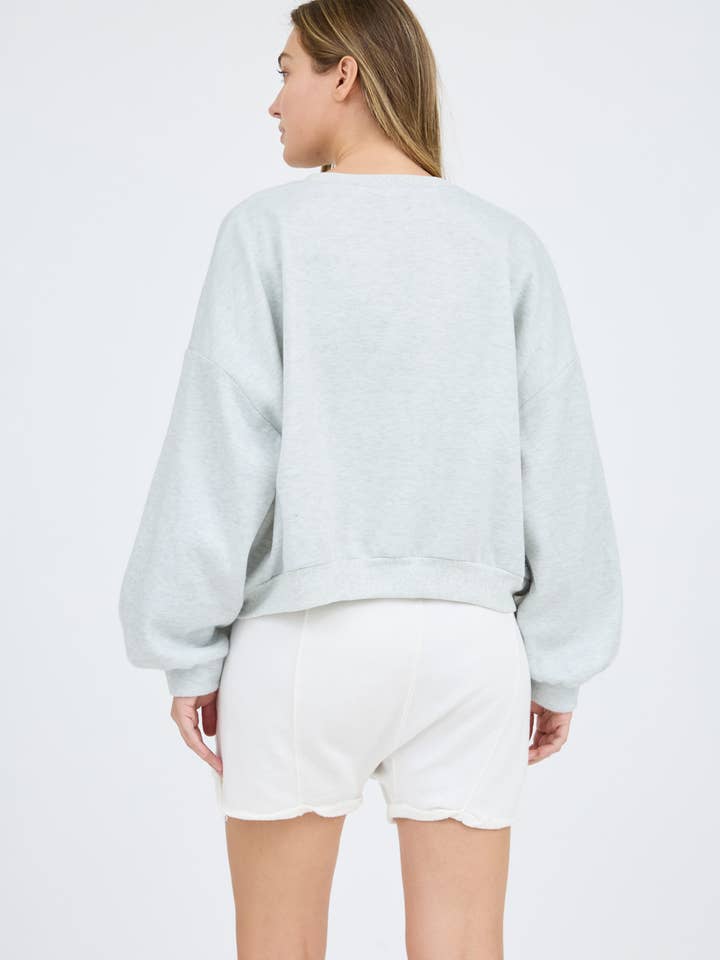 Blu Pepper - Wholesale Knit Top - Women's - TENNIS CLUB EMBROIDERED LONG SLEEVE KNIT