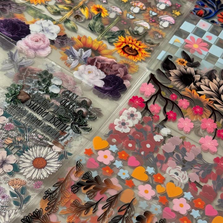 Crafty Treasures - Wholesale Sticker - Plant/ Floral Bundle of 5, 10 UV DTF 16oz Wraps, Wholesale