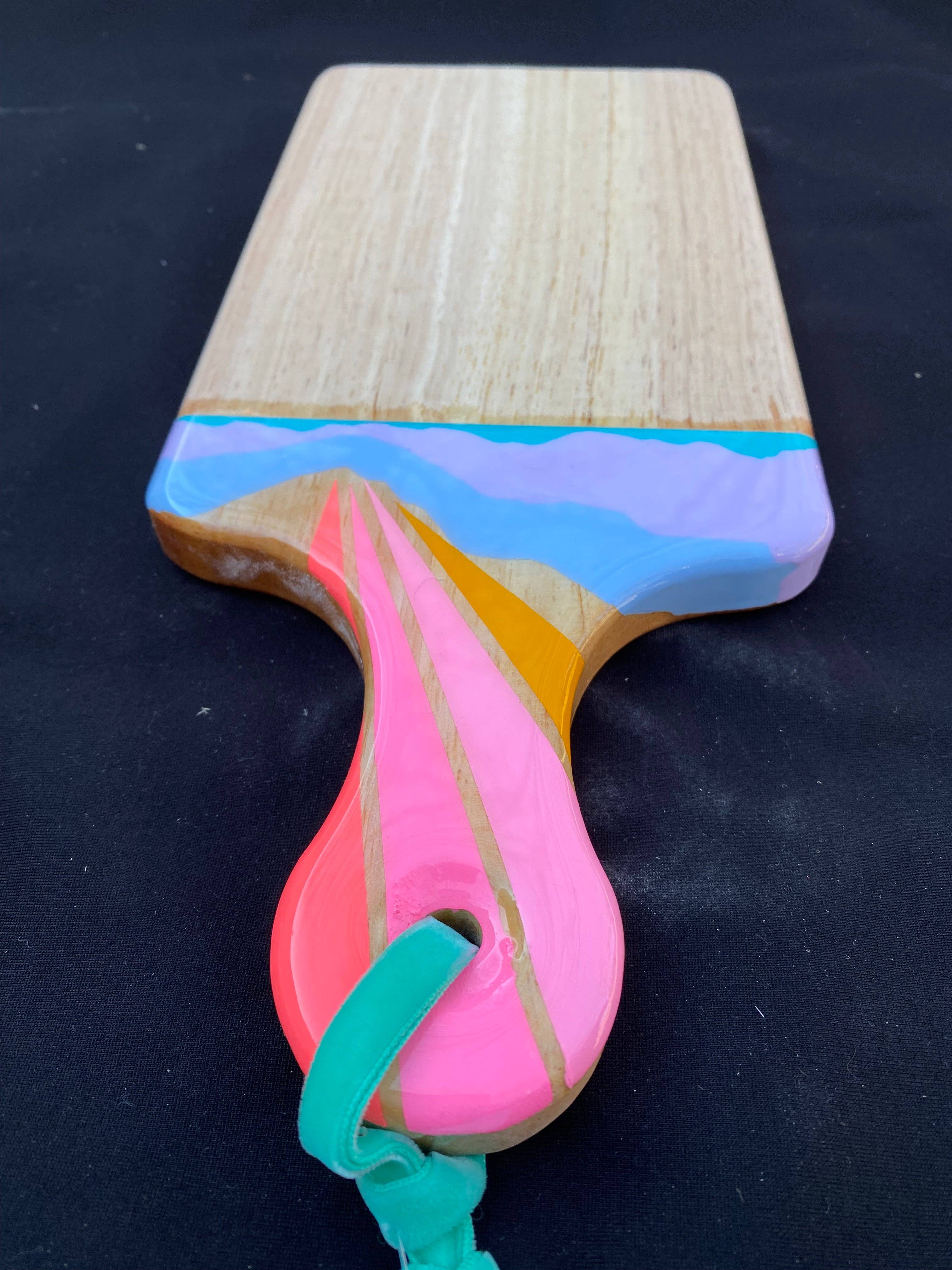 Artifacts of Joy - Wholesale Cheese Board - Charcuterie Board + Cheese Board + Cutting Board Pink Rainbow Sky Over Misty Mountains2