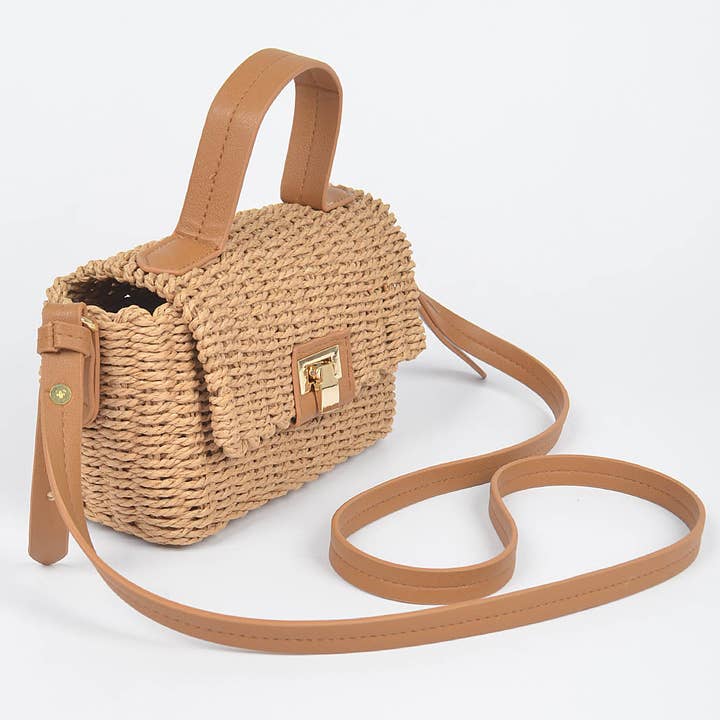 KH Bolso con asa superior de paja sintética de venta al por mayor en Faire