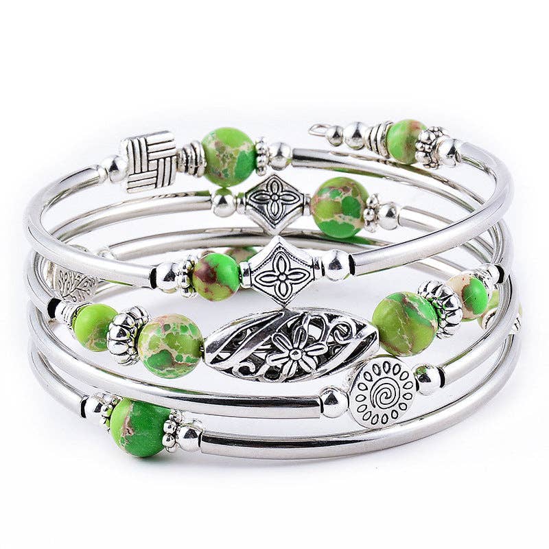 Mio Queena - Wholesale Beaded Bracelet - Natural Stone Wrap Beaded Bracelet Bangle6