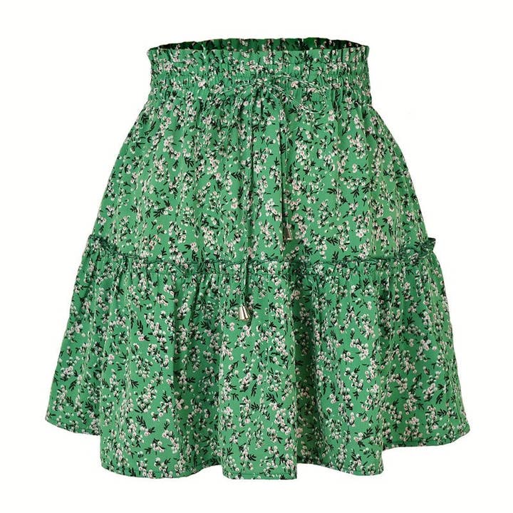 High Waist Ruffle Floral Mini Skirt for wholesale by Sheer Trend