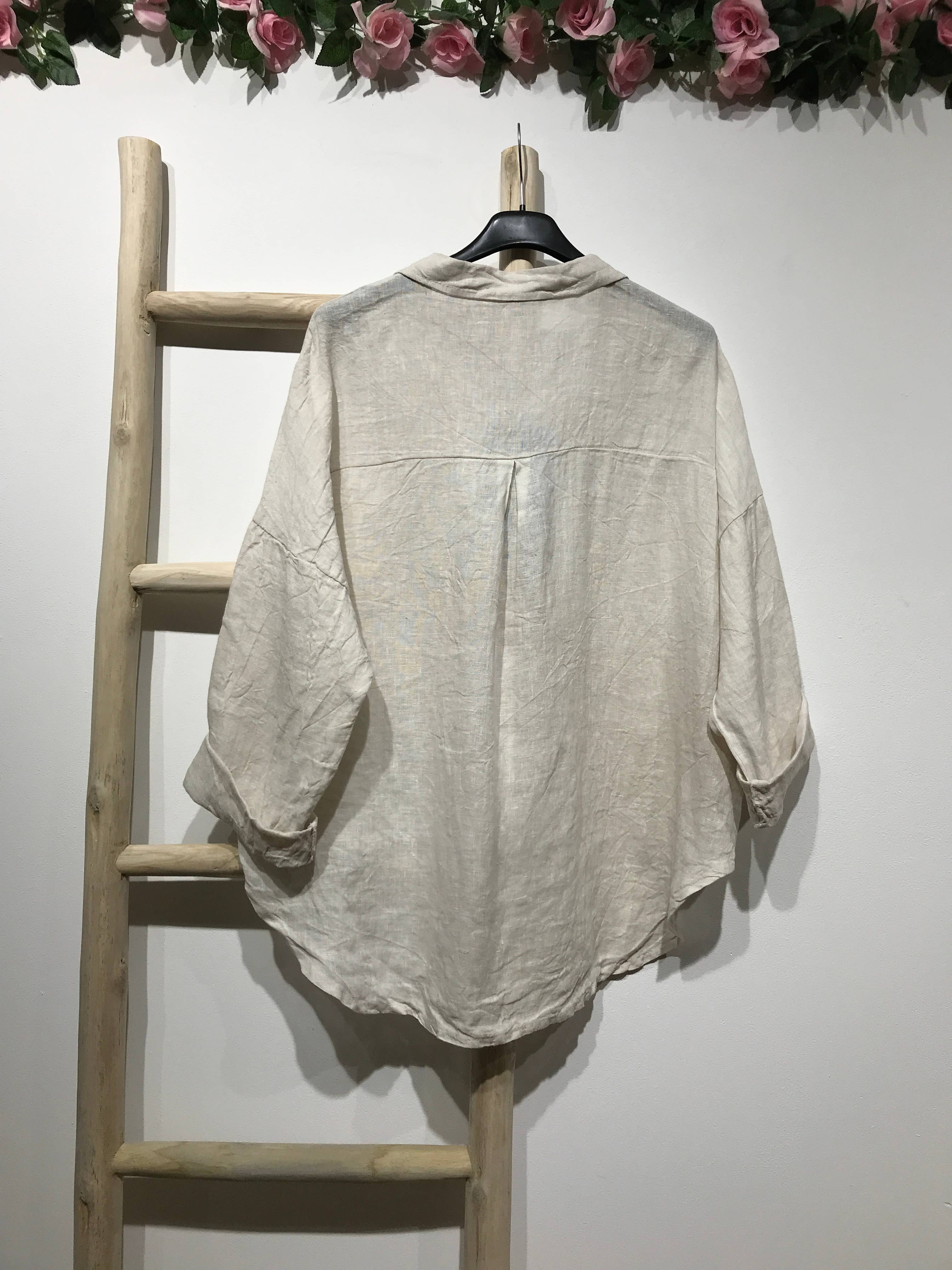 LINEN & COTTON HOUSE - Vente Chemise à col boutonné – femme - CHEMISE EN LIN. 48902 NINA70