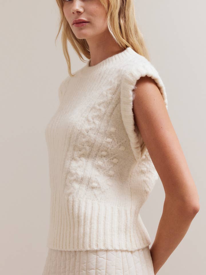 42116 - CABLE KNIT VEST for wholesale by Grade & Gather