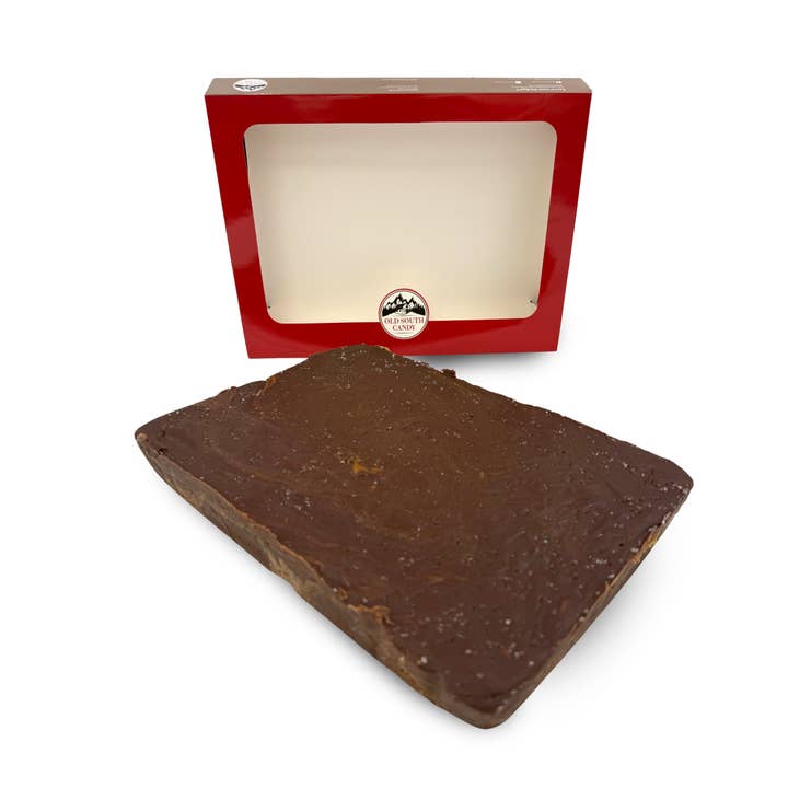 Dark Chocolate Sea Salt Caramel Fudge Slab - 6 Pounds! for wholesale by Old South Candy
