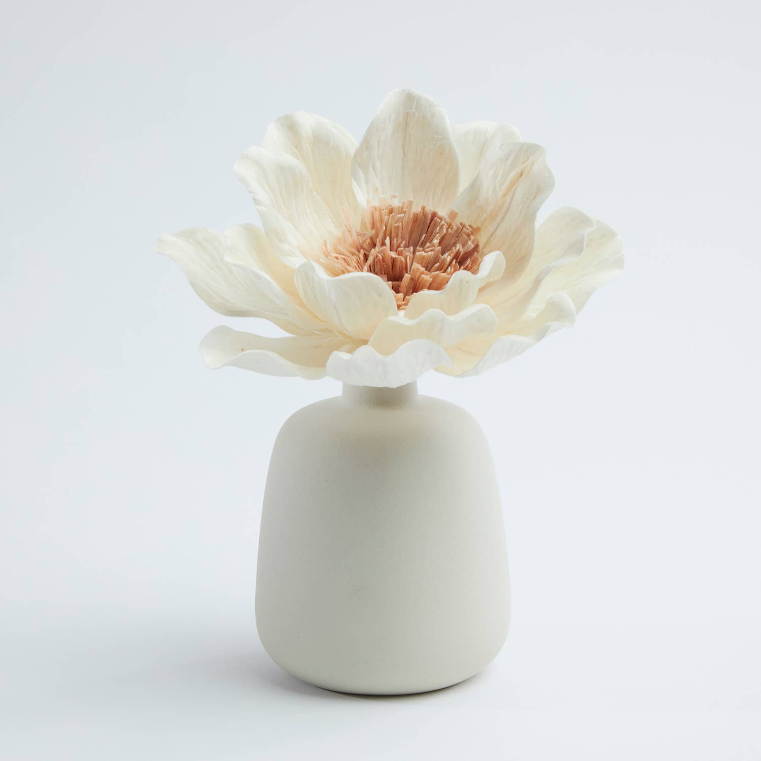 Anoq – wholesale Vas – Keramisk vas med blomma och doftspridare LIPSI - Beige1