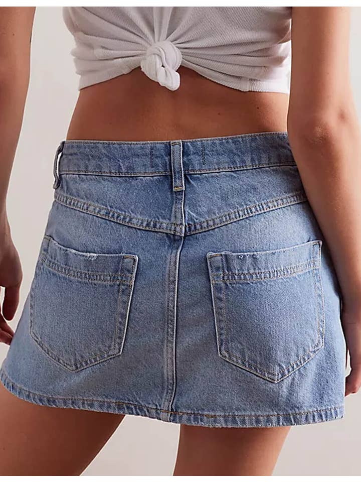 Sweetkama – Großhandel Rock – Damen – Damen-Mini-Jeansrock mit asymmetrischer Tasche SKS5412