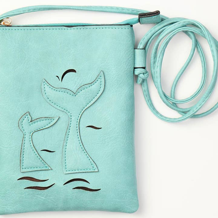 Sac à bandoulière Aqua - Whale Tail Lacer cut pour la vente par Shine Mark Accessories