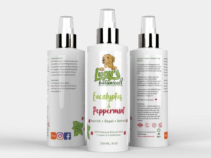 Lucy's Botanical's - Vendita all'ingrosso Spray - Cani - Eucalipto Menta Piperita Cane Pet Condizionamento Nebbia