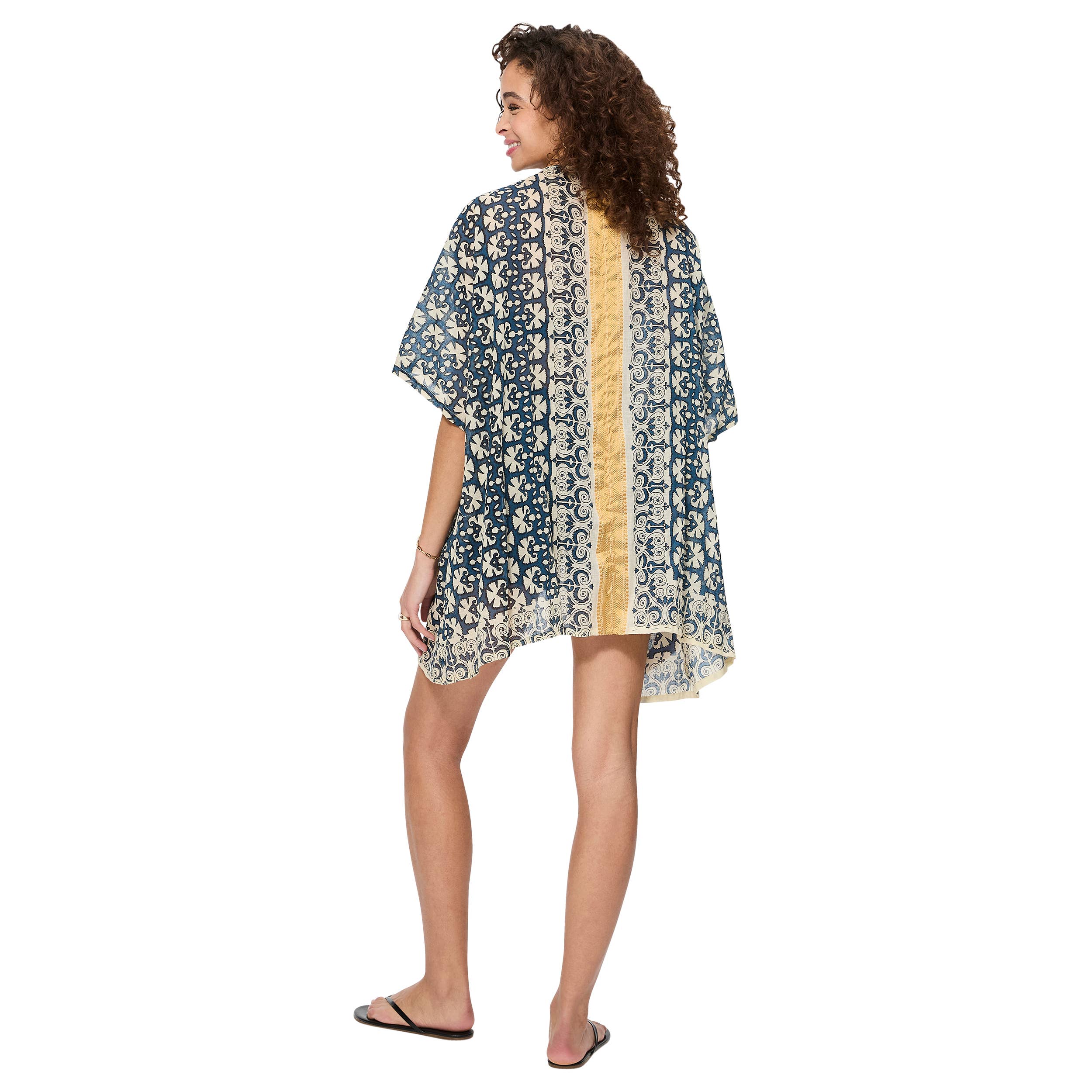 La Mano Boho - Wholesale Kimono - Women's - MID-LENGTH SUMMER KIMONO WITH SHORT SLEEVES KIM8504A1