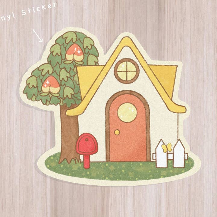 Cozy House Sticker for wholesale by WallflourStudios