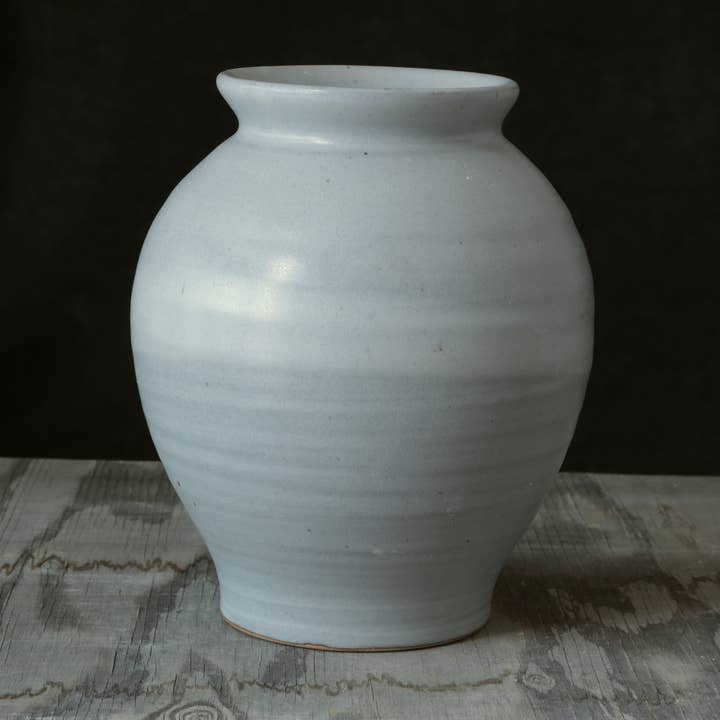 Soft Matte Grey Vase 7-8" for wholesale by Matt Fishman Pottery