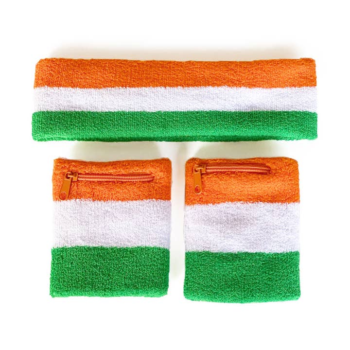 Tipsy Elves - Vente Bracelet - Ensemble bandeau et bracelet drapeau irlandais à fermeture éclair0