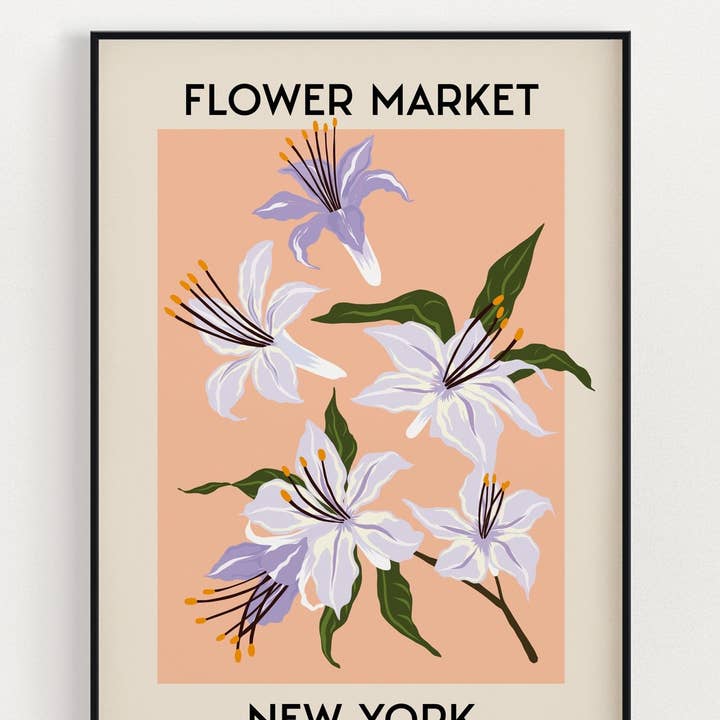 New York blomstermarknad väggkonst för wholesale av Moonshine Prints