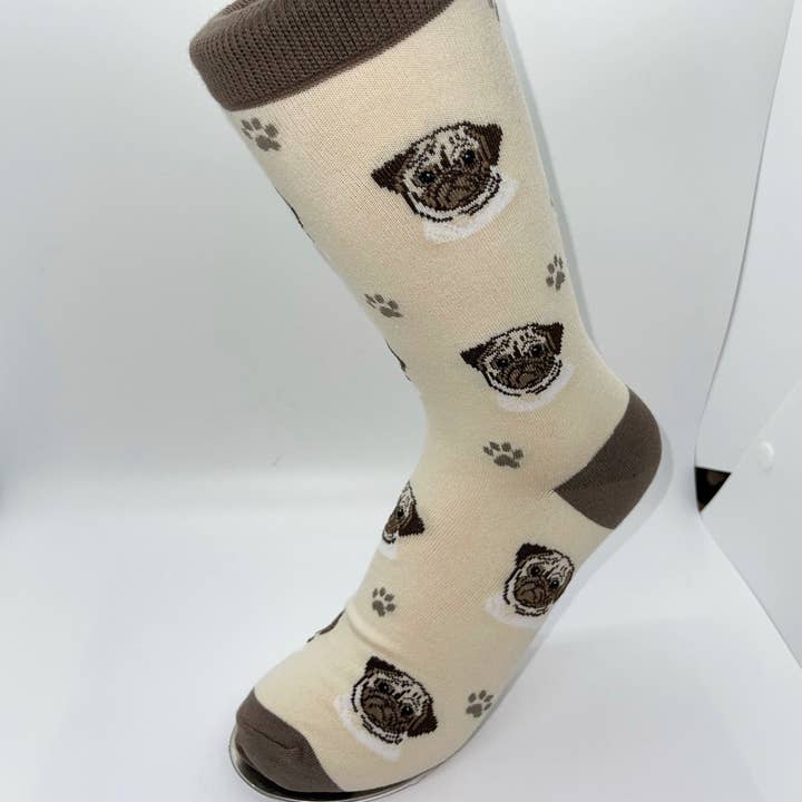 Pug Socks - Fun Novelty Dog Socks - Unisex for wholesale by E&S Pets