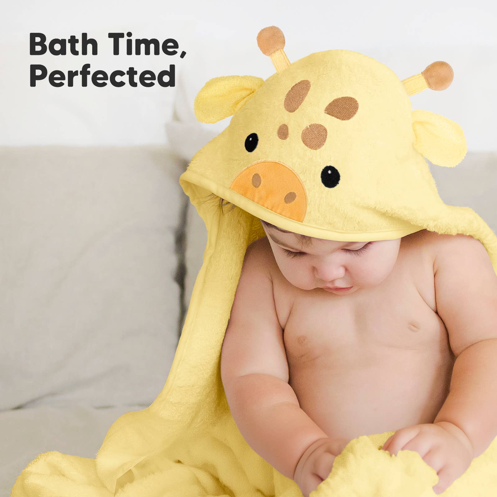Giraffe KeaBabies Cuddle Baby Hooded Towel for wholesale on Faire8