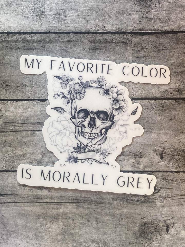 Autocollant pour appareils "Hommes moralement gris et mat" pour les amateurs de livres pour la vente par The Bookish Teacup Co.