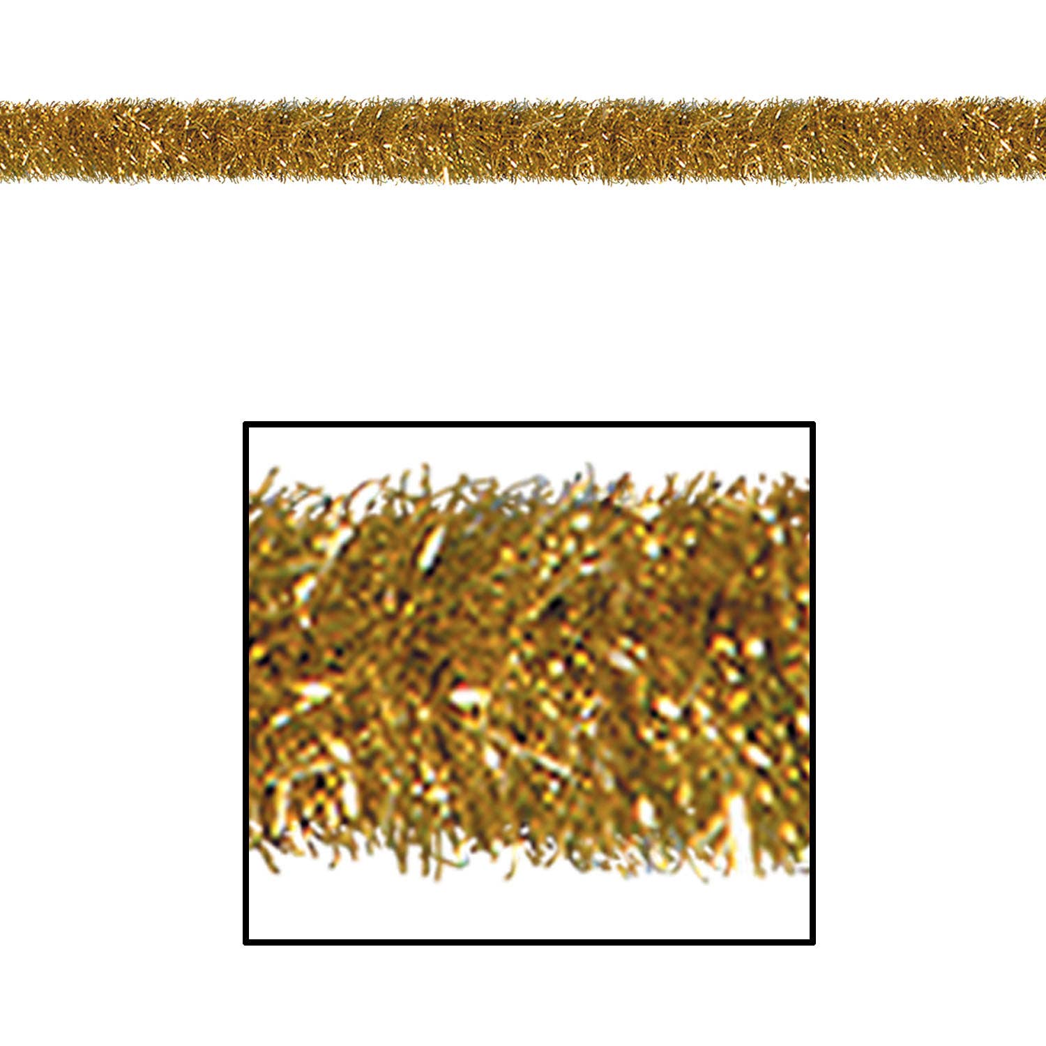 Beistle - Wholesale Bunting/garland - Gleam 'N Tinsel Garland -Gold, 4" x 100'