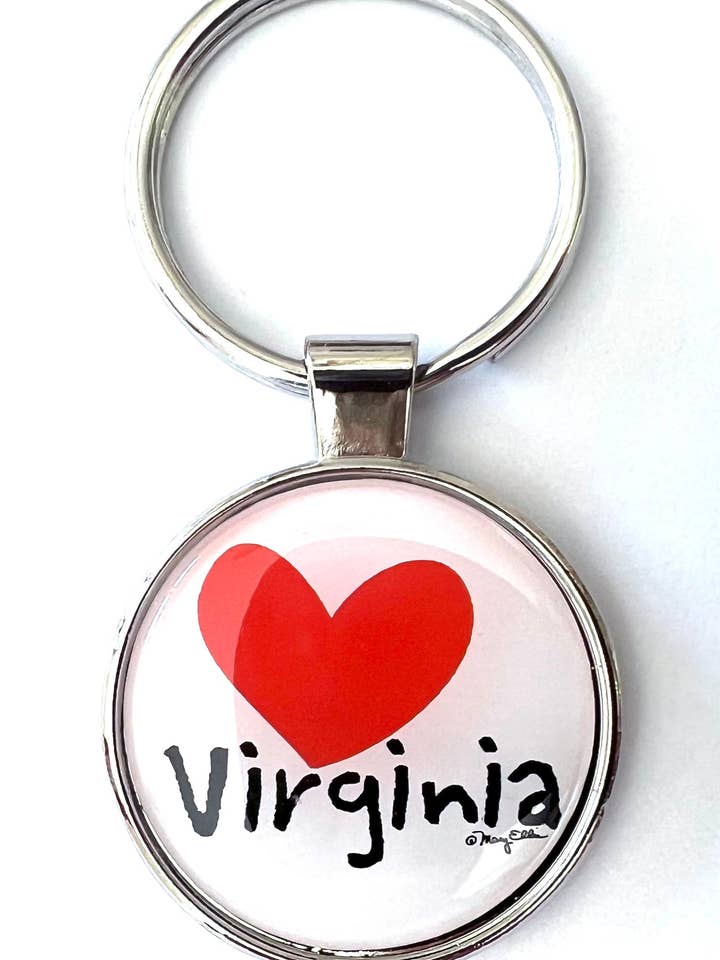 Virginia Keychain Heart for wholesale by Mary Ellis