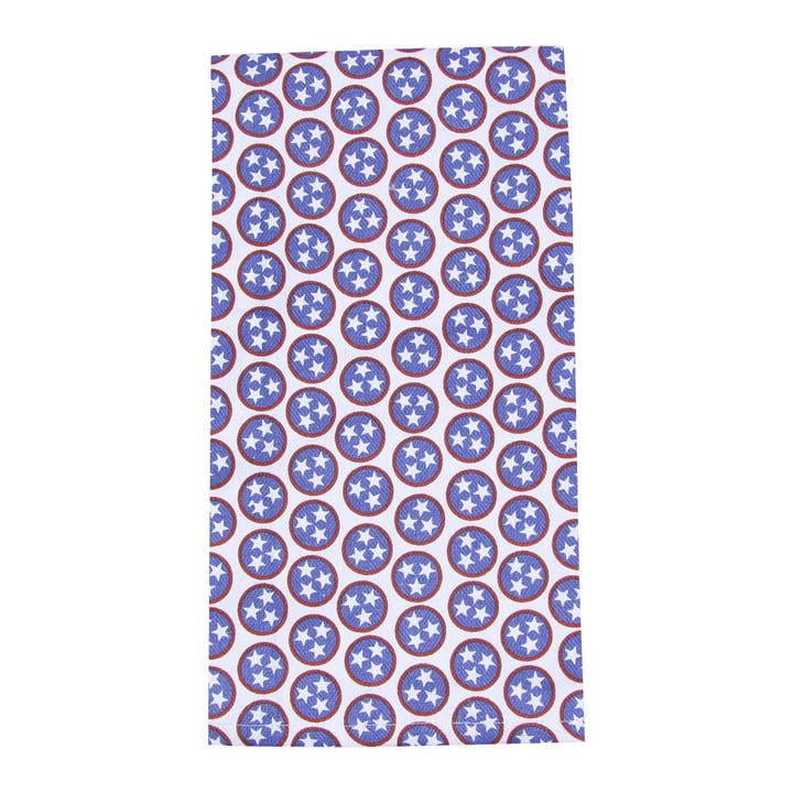 Red and Blue Tri Star Tea Towel for wholesale by Barrel Down South
