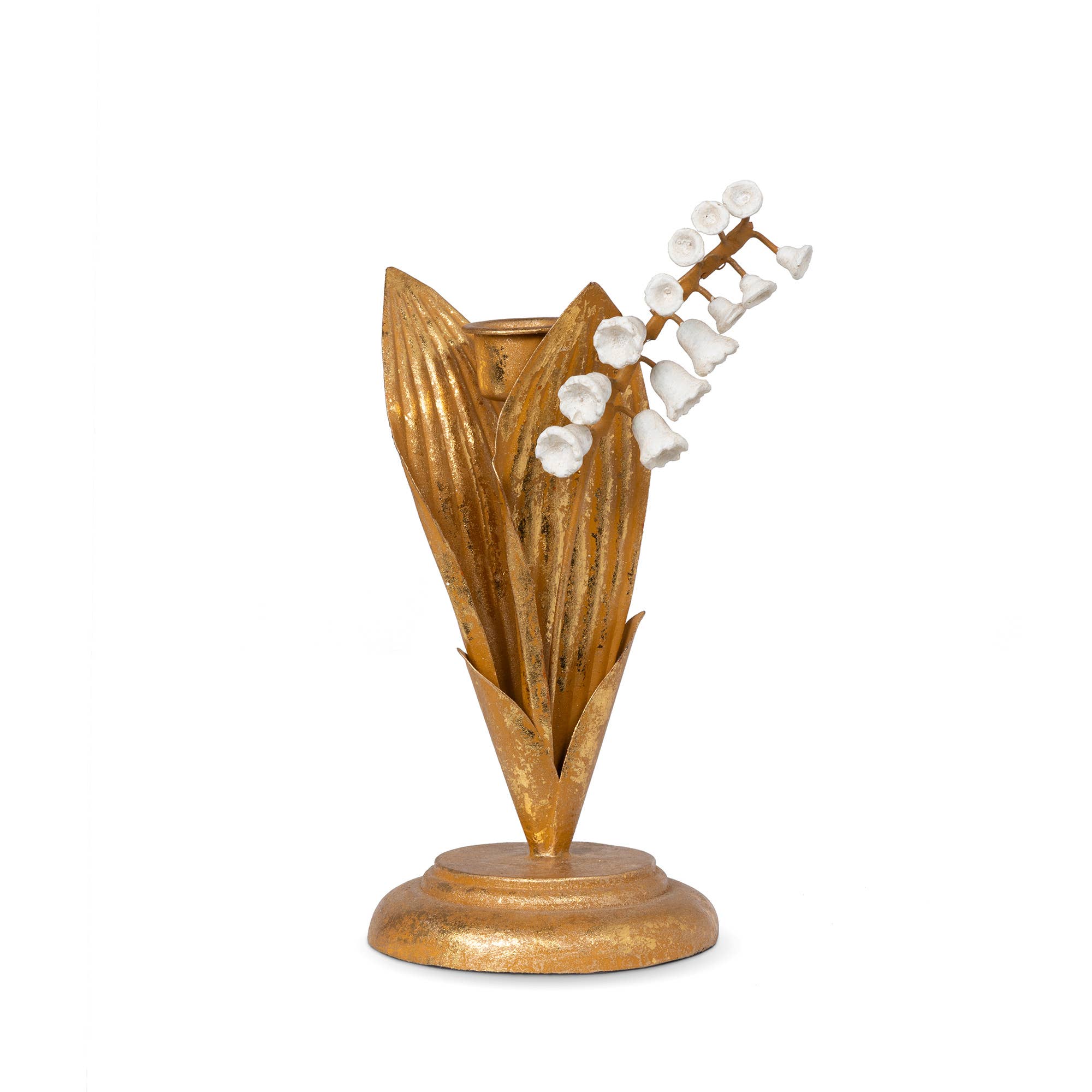 Park Hill Collection - Wholesale Candle Holder - Hand Embossed Lily of the Valley Candle Holder, 7"0