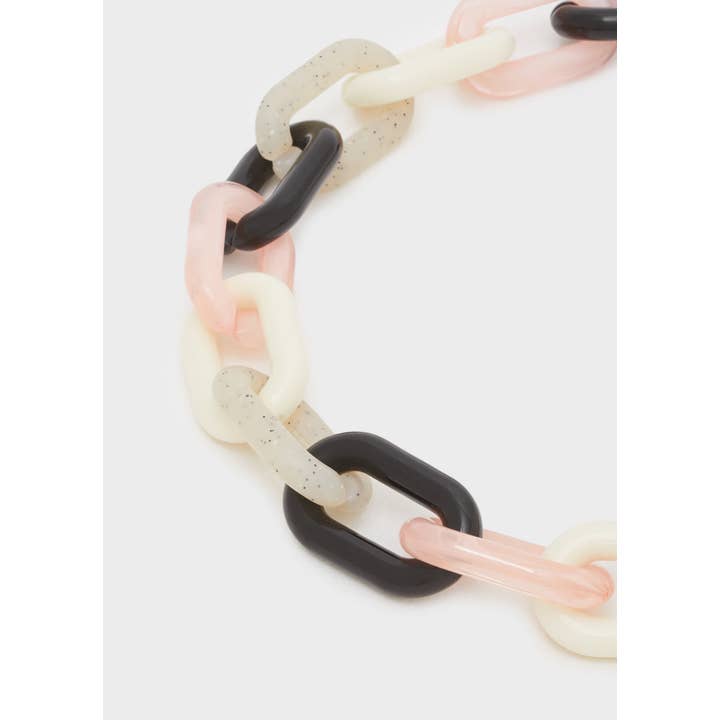 NALI' - Wholesale Link & Chain Necklace - LIDIA NECKLACE IN PINK RESIN + COLORS N62