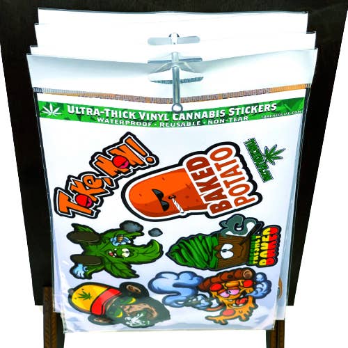 Torched Life - Wholesale Sticker - Marijuana Stickers - Cartoons- Set of 6
