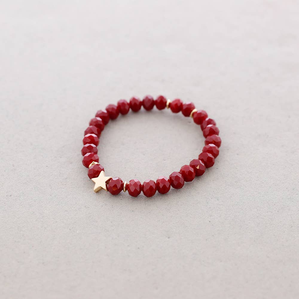 Sonata – Großhandel Perlenarmband – Elastisches Armband mit facettierten Kristallperlen und Stern0