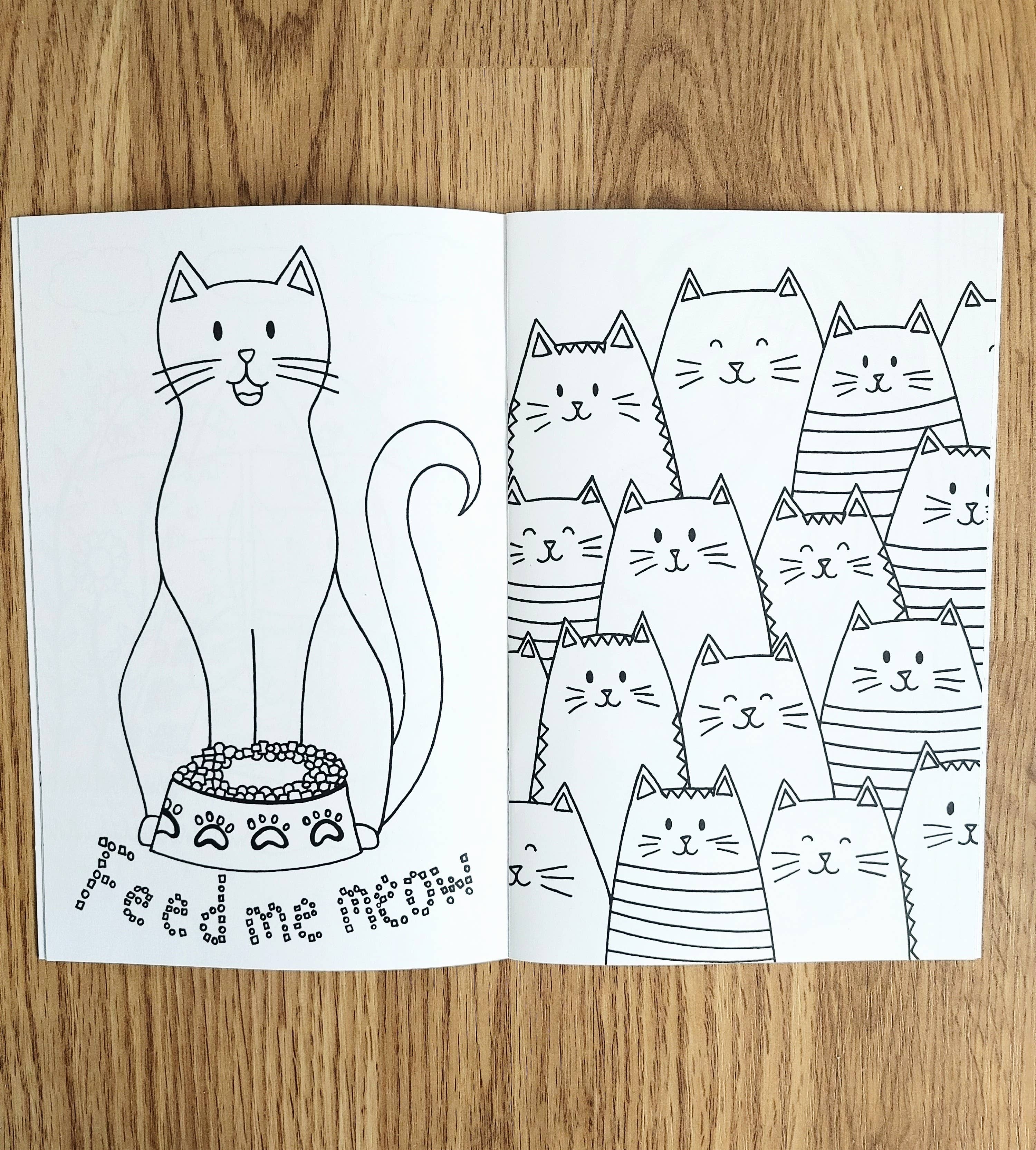 Caroline W Illustration - Wholesale Coloring & Activity Book - Adult - Cat colouring book (5.5 x 8.5 inches, 12 images + covers)4