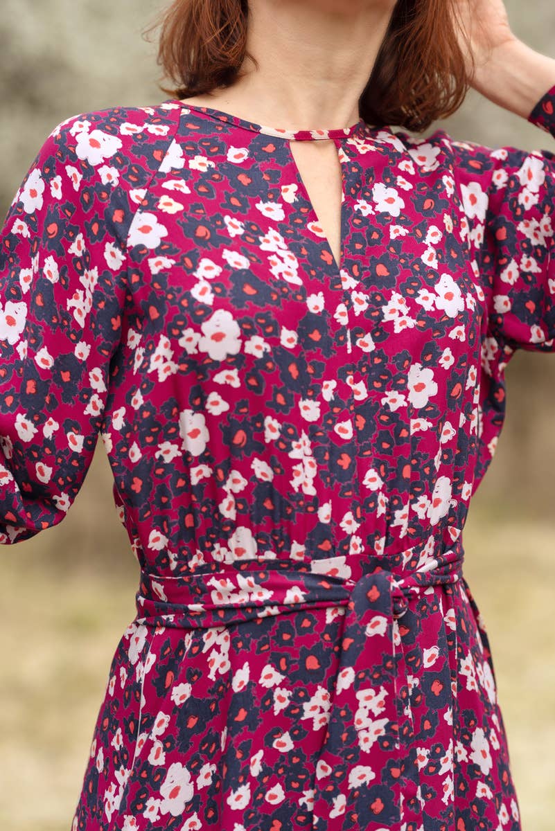 Eglantine et Zoé - Wholesale Fabric - Carlota Pink Magenta Ecovero Viscose Twill Fabric8