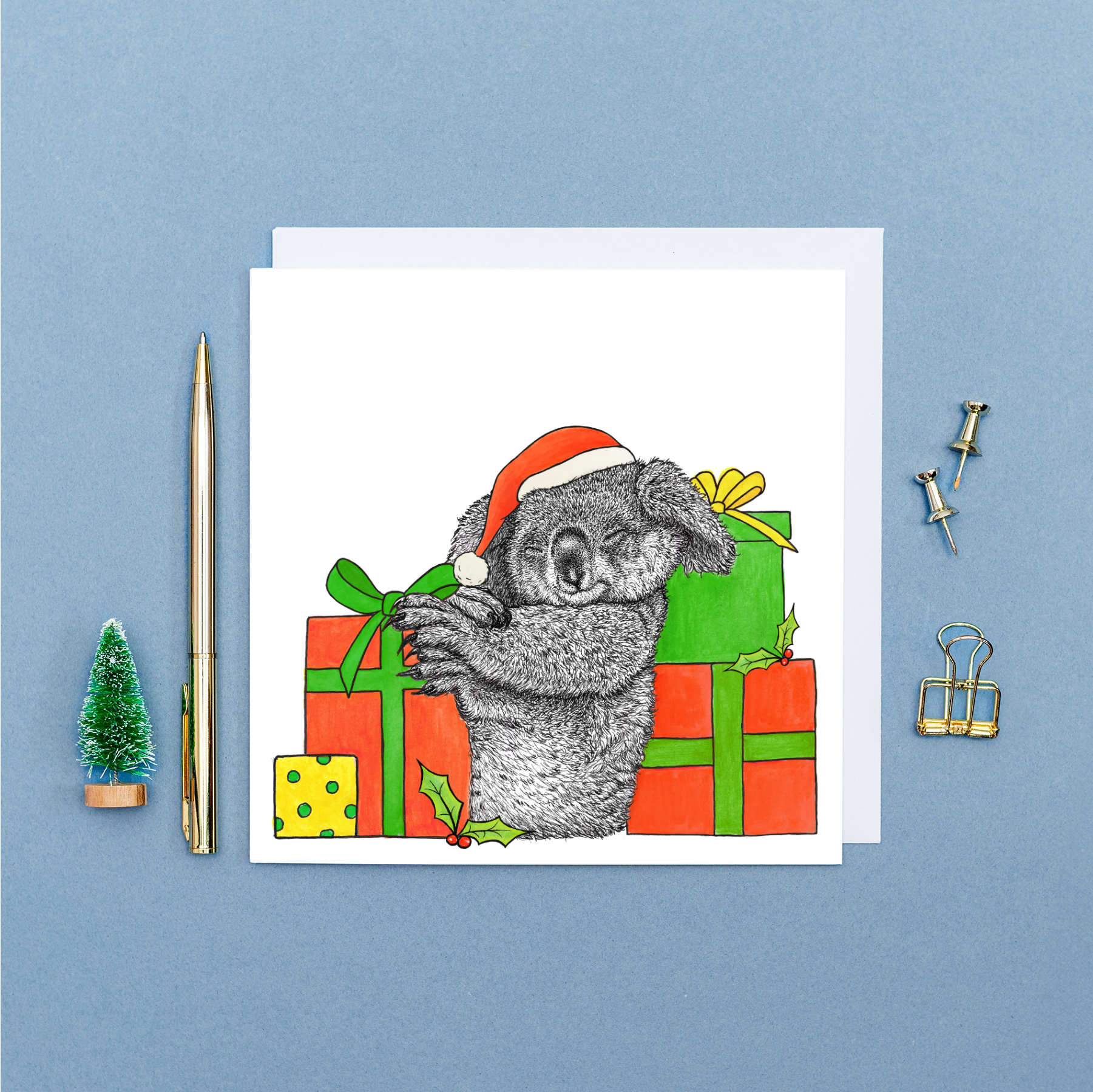 Wild Lines - Vendita all'ingrosso Biglietti di auguri di Natale - Biglietto di Natale con animali - Koala//Cartoline di Natale ecologiche1