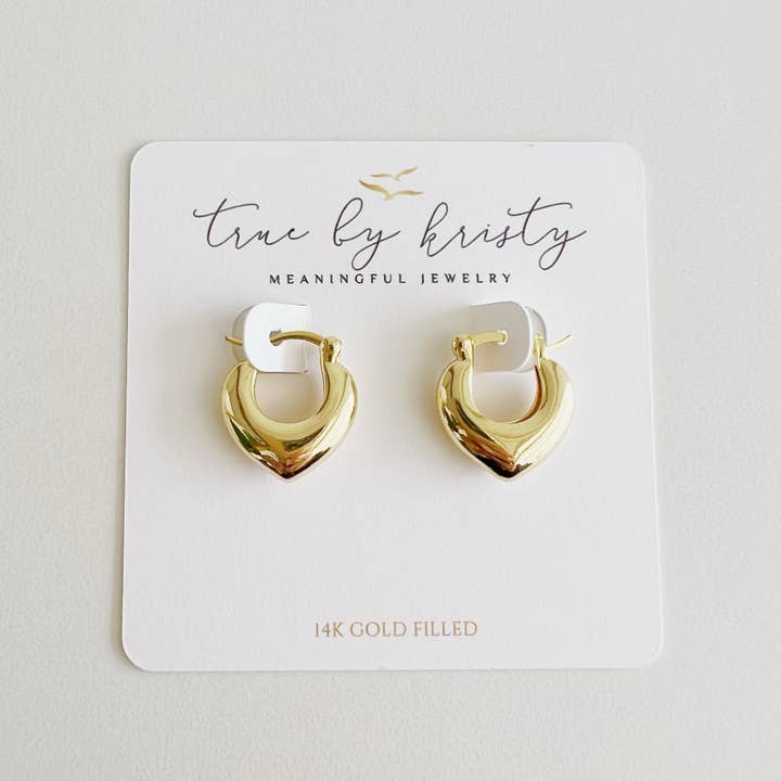 True by Kristy Jewelry - Wholesale Hoop Earrings - Heartthrob Hoops Earrings Gold Filled4