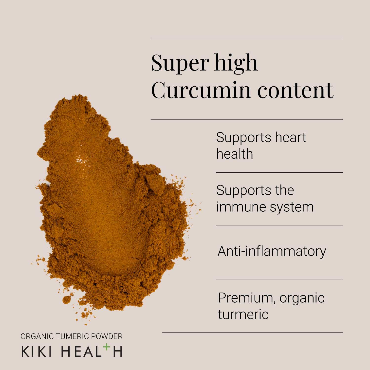 KIKI Heath – wholesale Protein/superfood powder – Organic Premium Turmeric Powder 150g1