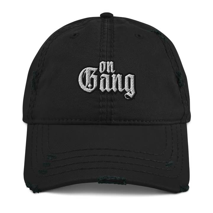 Chapeau de papa en détresse On Gang - Hype Homie Gang pour la vente par The Beanie Shop