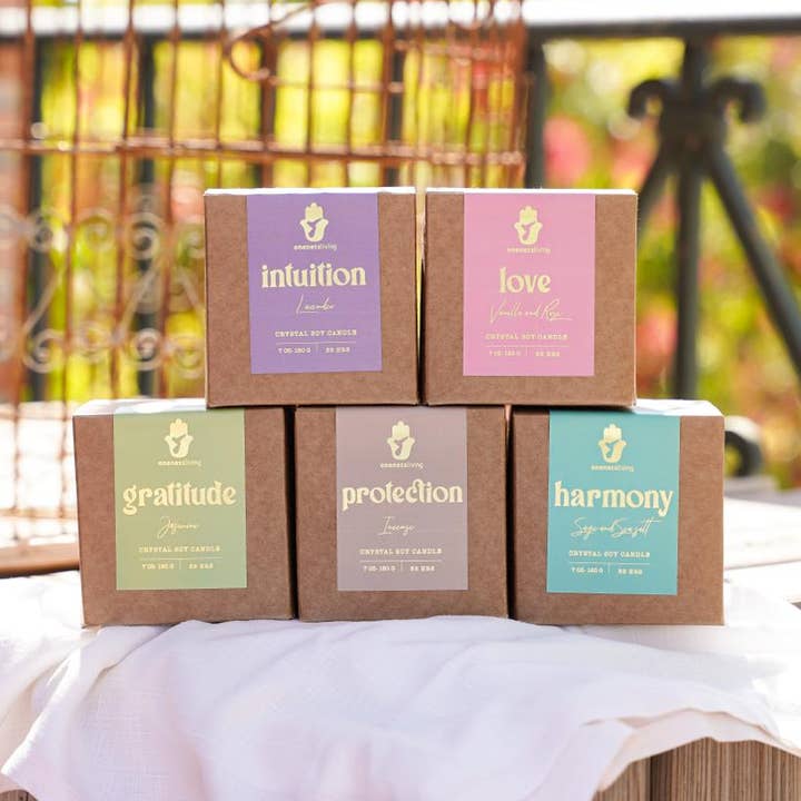 Oneness Living - Wholesale Pot/gevulde kaars - Beschermingskristalkaars4