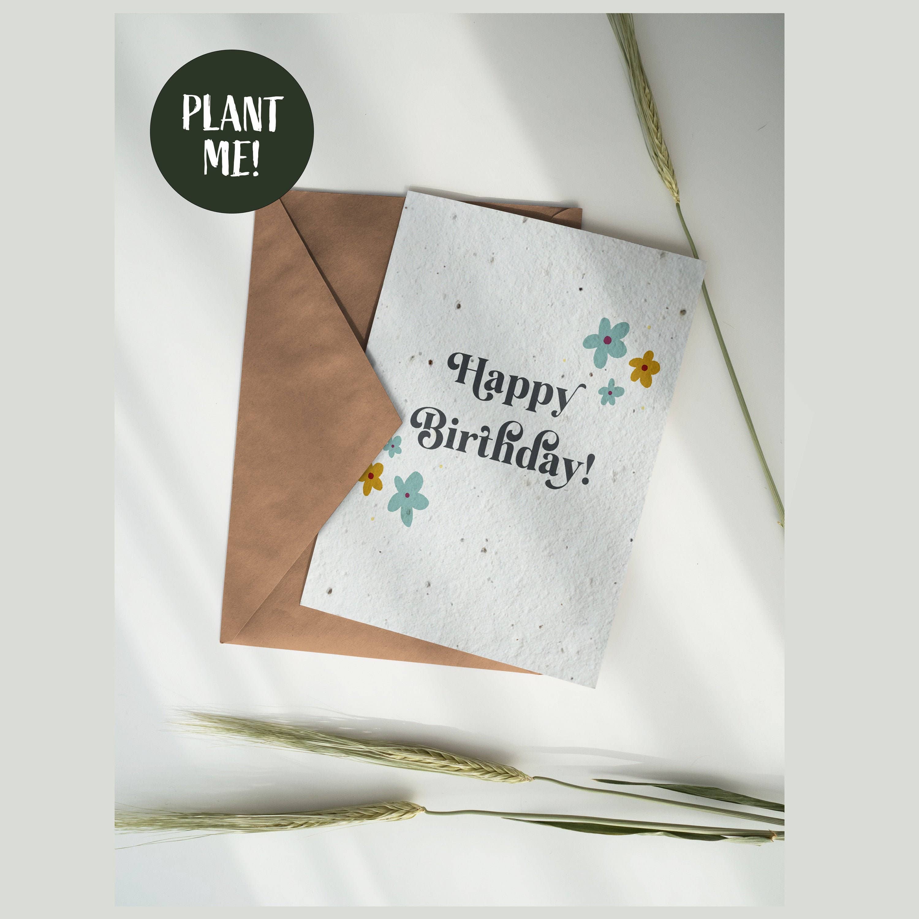 Purcell-Green Studios – wholesale Birthday card – Plantable Floral Birthday Card – Eco-Friendly Greeting Card