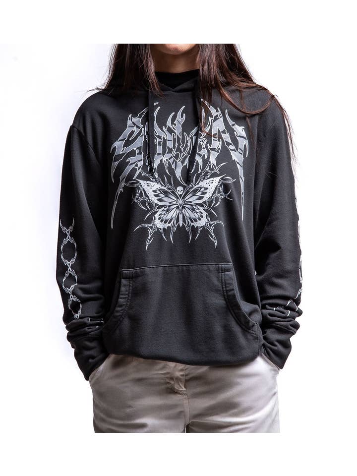 VINTAGE BLACK Hexwing Hoodie for wholesale on Faire