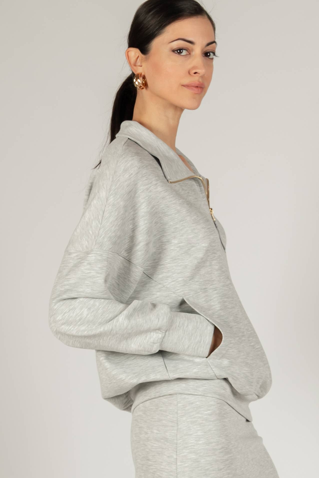 P. CILL - Vente Sweat-shirt – femme - Pull zippé P. CILL Butter en modal9